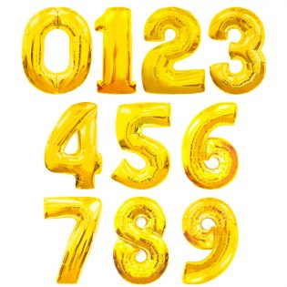 Гелиевые шары "Цифры желтые"
